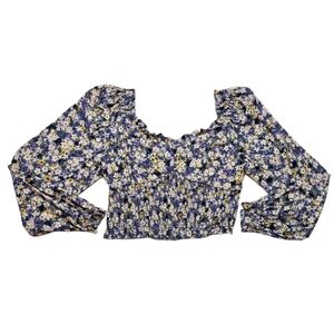 Elodie Blouse Size L Cropped Floral